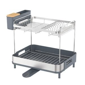 Kingrack Escurridor de Platos de 2 Niveles / 46.58 cm × 32.18 cm × 41.10 cm / 18.34" x 12.67" x 16.18"