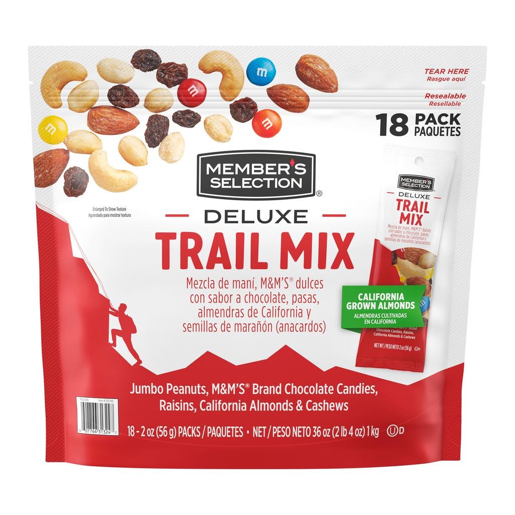 Member's Selection Mezcla de Frutos Secos Deluxe con M&M's 18 Paquetes / 56 g / 2 oz